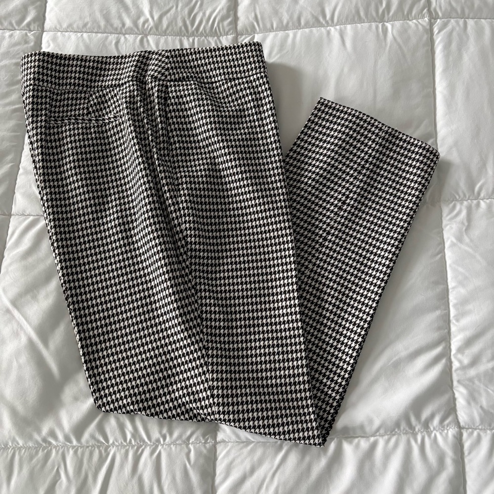 KASPER black white dress pants houndstooth print 12 LN